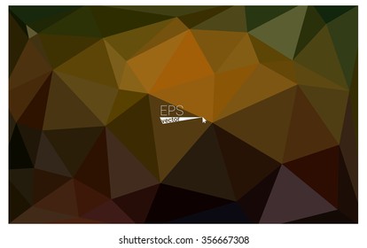 Multicolor dark green, yellow, orange geometric rumpled triangular low poly origami style gradient illustration graphic background. Vector polygonal design for your business.