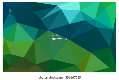 Multicolor dark green, yellow, orange geometric rumpled triangular low poly origami style gradient illustration graphic background. Vector polygonal design for your business.
