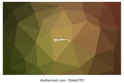 Multicolor dark green, yellow, orange geometric rumpled triangular low poly origami style gradient illustration graphic background. Vector polygonal design for your business.