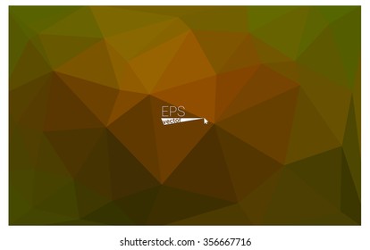 Multicolor dark green, yellow, orange geometric rumpled triangular low poly origami style gradient illustration graphic background. Vector polygonal design for your business.