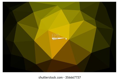 Multicolor dark green, yellow, orange geometric rumpled triangular low poly origami style gradient illustration graphic background. Vector polygonal design for your business.