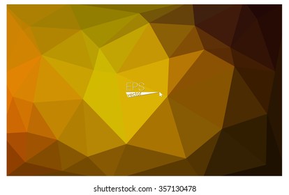 Multicolor dark green, yellow, orange geometric rumpled triangular low poly origami style gradient illustration graphic background. Vector polygonal design for your business.