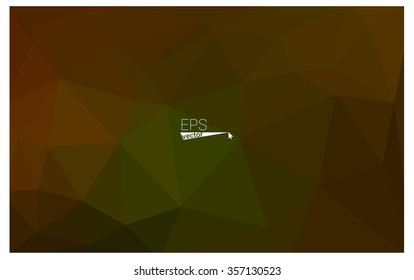 Multicolor dark green, yellow, orange geometric rumpled triangular low poly origami style gradient illustration graphic background. Vector polygonal design for your business.