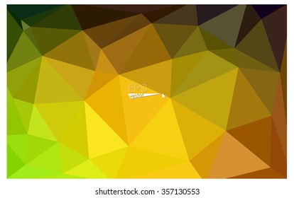 Multicolor dark green, yellow, orange geometric rumpled triangular low poly origami style gradient illustration graphic background. Vector polygonal design for your business.
