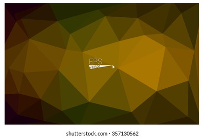 Multicolor dark green, yellow, orange geometric rumpled triangular low poly origami style gradient illustration graphic background. Vector polygonal design for your business.
