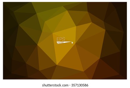Multicolor dark green, yellow, orange geometric rumpled triangular low poly origami style gradient illustration graphic background. Vector polygonal design for your business.