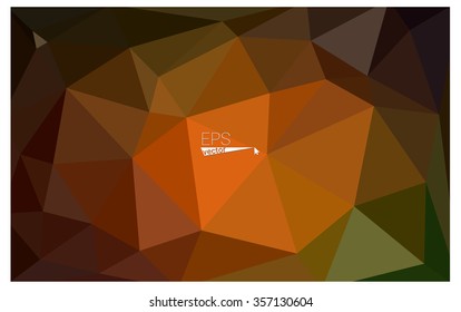 Multicolor dark green, yellow, orange geometric rumpled triangular low poly origami style gradient illustration graphic background. Vector polygonal design for your business.