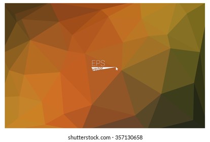 Multicolor dark green, yellow, orange geometric rumpled triangular low poly origami style gradient illustration graphic background. Vector polygonal design for your business.