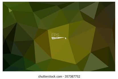 Multicolor dark green, yellow, orange geometric rumpled triangular low poly origami style gradient illustration graphic background. Vector polygonal design for your business.