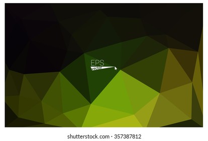 Multicolor dark green, yellow, orange geometric rumpled triangular low poly origami style gradient illustration graphic background. Vector polygonal design for your business.