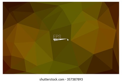 Multicolor dark green, yellow, orange geometric rumpled triangular low poly origami style gradient illustration graphic background. Vector polygonal design for your business.