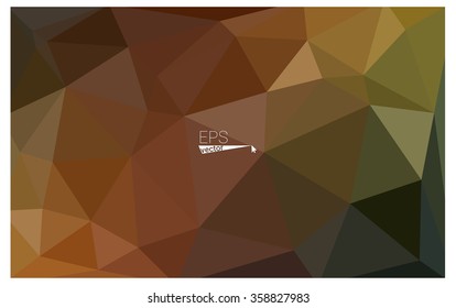 Multicolor dark green, yellow, orange geometric rumpled triangular low poly origami style gradient illustration graphic background. Vector polygonal design for your business.