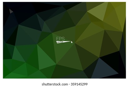 Multicolor dark green, yellow, orange geometric rumpled triangular low poly origami style gradient illustration graphic background. Vector polygonal design for your business.