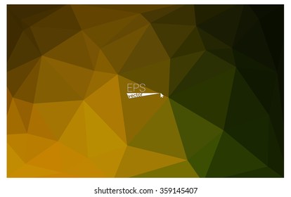Multicolor dark green, yellow, orange geometric rumpled triangular low poly origami style gradient illustration graphic background. Vector polygonal design for your business.