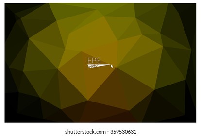 Multicolor dark green, yellow, orange geometric rumpled triangular low poly origami style gradient illustration graphic background. Vector polygonal design for your business.