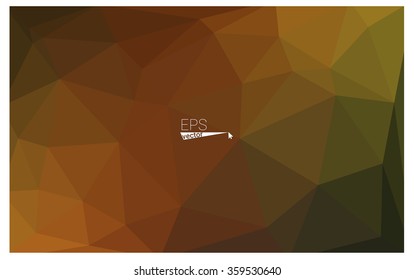 Multicolor dark green, yellow, orange geometric rumpled triangular low poly origami style gradient illustration graphic background. Vector polygonal design for your business.