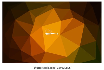 Multicolor dark green, yellow, orange geometric rumpled triangular low poly origami style gradient illustration graphic background. Vector polygonal design for your business.
