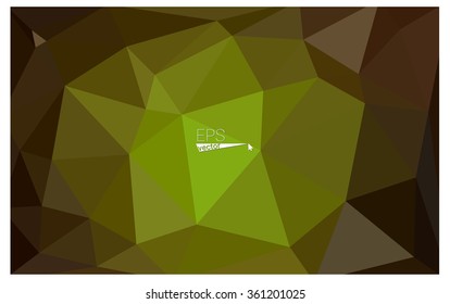 Multicolor dark green, yellow, orange geometric rumpled triangular low poly origami style gradient illustration graphic background. Vector polygonal design for your business.