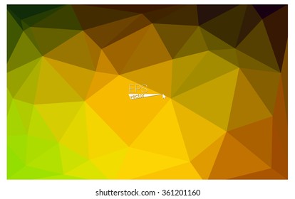 Multicolor dark green, yellow, orange geometric rumpled triangular low poly origami style gradient illustration graphic background. Vector polygonal design for your business.