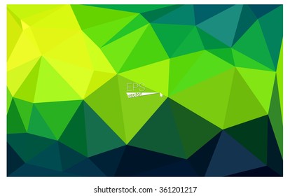 Multicolor dark green, yellow, orange geometric rumpled triangular low poly origami style gradient illustration graphic background. Vector polygonal design for your business.