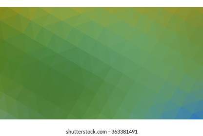 Multicolor dark green, yellow, orange polygonal illustration, which consist of triangles. Geometric background in Origami style with gradient. Triangular design for your business in vector.
