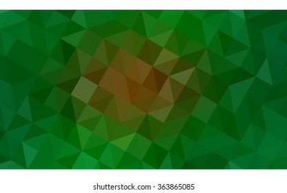 Multicolor dark green, yellow, orange polygonal illustration, which consist of triangles. Geometric background in Origami style with gradient. Triangular design for your business in vector.