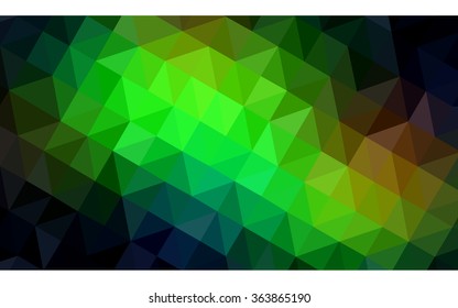 Multicolor dark green, yellow, orange polygonal illustration, which consist of triangles. Geometric background in Origami style with gradient. Triangular design for your business in vector.