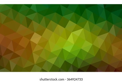 Multicolor dark green, yellow, orange polygonal illustration, which consist of triangles. Geometric background in Origami style with gradient. Triangular design for your business in vector.