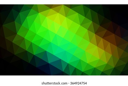 Multicolor dark green, yellow, orange polygonal illustration, which consist of triangles. Geometric background in Origami style with gradient. Triangular design for your business in vector.
