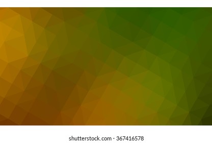 Multicolor dark green, yellow, orange polygonal illustration, which consist of triangles. Geometric background in Origami style with gradient. Triangular design for your business.