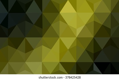 Multicolor dark green, yellow, orange polygonal illustration, which consist of triangles. Geometric background in Origami style with gradient. Triangular design for your business.
