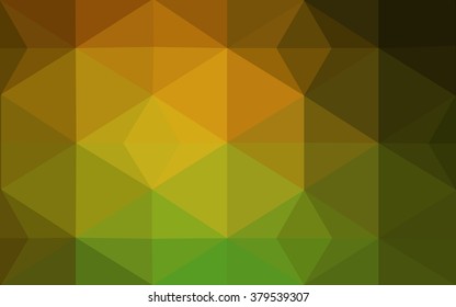 Multicolor dark green, yellow, orange polygonal illustration, which consist of triangles. Geometric background in Origami style with gradient. Triangular design for your business.