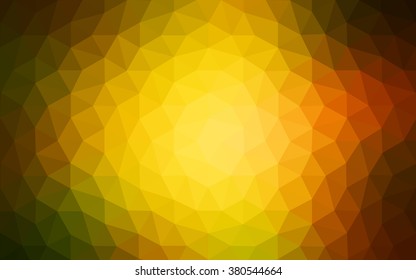 Multicolor dark green, yellow, orange polygonal illustration, which consist of triangles. Geometric background in Origami style with gradient. Triangular design for your business.