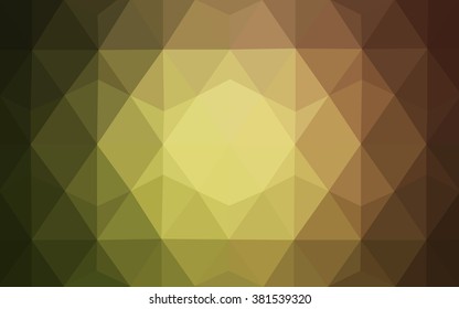 Multicolor dark green, yellow, orange polygonal illustration, which consist of triangles. Geometric background in Origami style with gradient. Triangular design for your business.