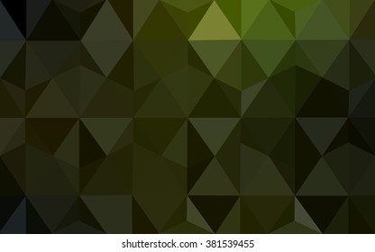 Multicolor dark green, yellow, orange polygonal illustration, which consist of triangles. Geometric background in Origami style with gradient. Triangular design for your business.