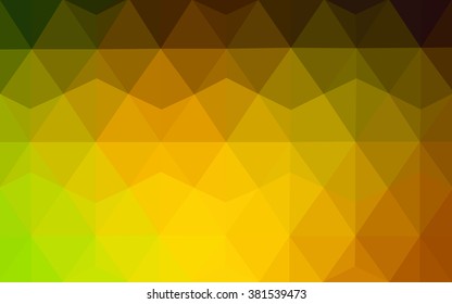 Multicolor dark green, yellow, orange polygonal illustration, which consist of triangles. Geometric background in Origami style with gradient. Triangular design for your business.