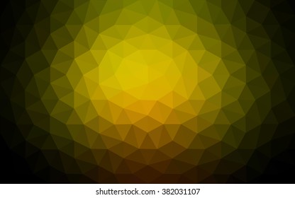 Multicolor dark green, yellow, orange polygonal illustration, which consist of triangles. Geometric background in Origami style with gradient. Triangular design for your business.