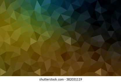 Multicolor dark green, yellow, orange polygonal illustration, which consist of triangles. Geometric background in Origami style with gradient. Triangular design for your business.