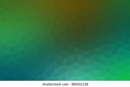 Multicolor dark green, yellow, orange polygonal illustration, which consist of triangles. Geometric background in Origami style with gradient. Triangular design for your business.