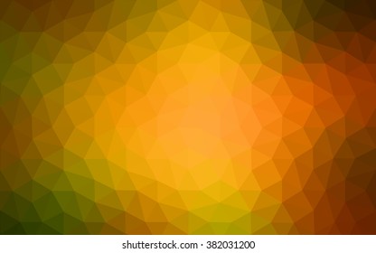Multicolor dark green, yellow, orange polygonal illustration, which consist of triangles. Geometric background in Origami style with gradient. Triangular design for your business.