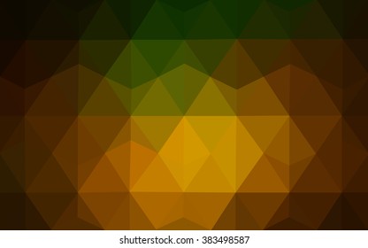 Multicolor dark green, yellow, orange polygonal illustration, which consist of triangles. Geometric background in Origami style with gradient. Triangular design for your business.