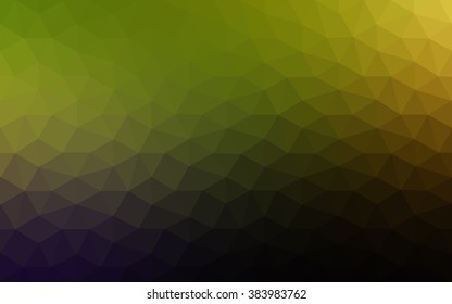Multicolor dark green, yellow, orange polygonal illustration, which consist of triangles. Geometric background in Origami style with gradient. Triangular design for your business.
