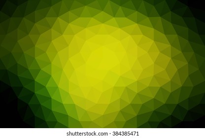 Multicolor dark green, yellow, orange polygonal illustration, which consist of triangles. Geometric background in Origami style with gradient. Triangular design for your business.