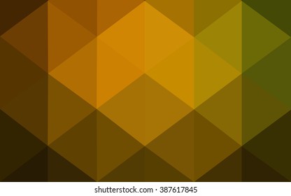 Multicolor dark green, yellow, orange polygonal illustration, which consist of triangles. Geometric background in Origami style with gradient. Triangular design for your business.