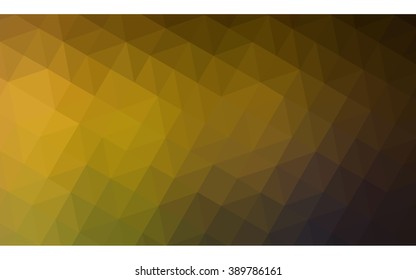 Multicolor dark green, yellow, orange polygonal illustration, which consist of triangles. Geometric background in Origami style with gradient. Triangular design for your business.