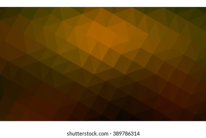 Multicolor dark green, yellow, orange polygonal illustration, which consist of triangles. Geometric background in Origami style with gradient. Triangular design for your business.