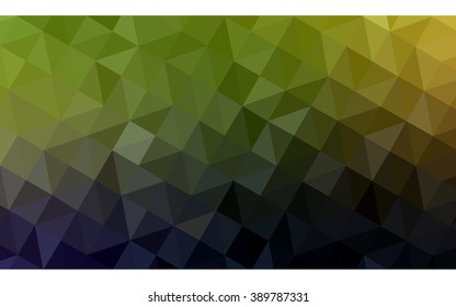 Multicolor dark green, yellow, orange polygonal illustration, which consist of triangles. Geometric background in Origami style with gradient. Triangular design for your business.