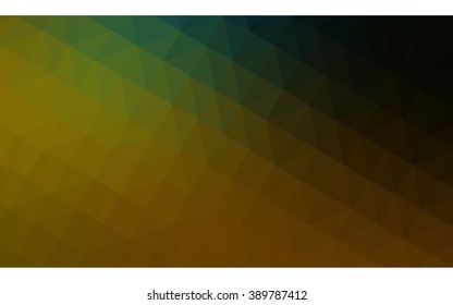 Multicolor dark green, yellow, orange polygonal illustration, which consist of triangles. Geometric background in Origami style with gradient. Triangular design for your business.
