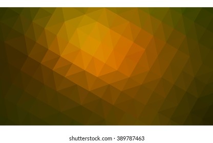 Multicolor dark green, yellow, orange polygonal illustration, which consist of triangles. Geometric background in Origami style with gradient. Triangular design for your business.