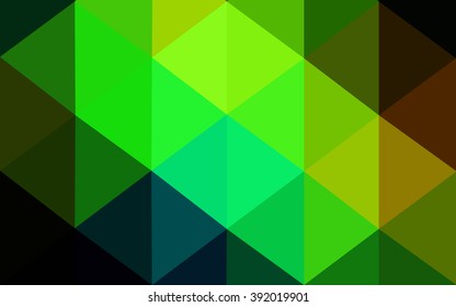 Multicolor dark green, yellow, orange polygonal illustration, which consist of triangles. Geometric background in Origami style with gradient. Triangular design for your business.